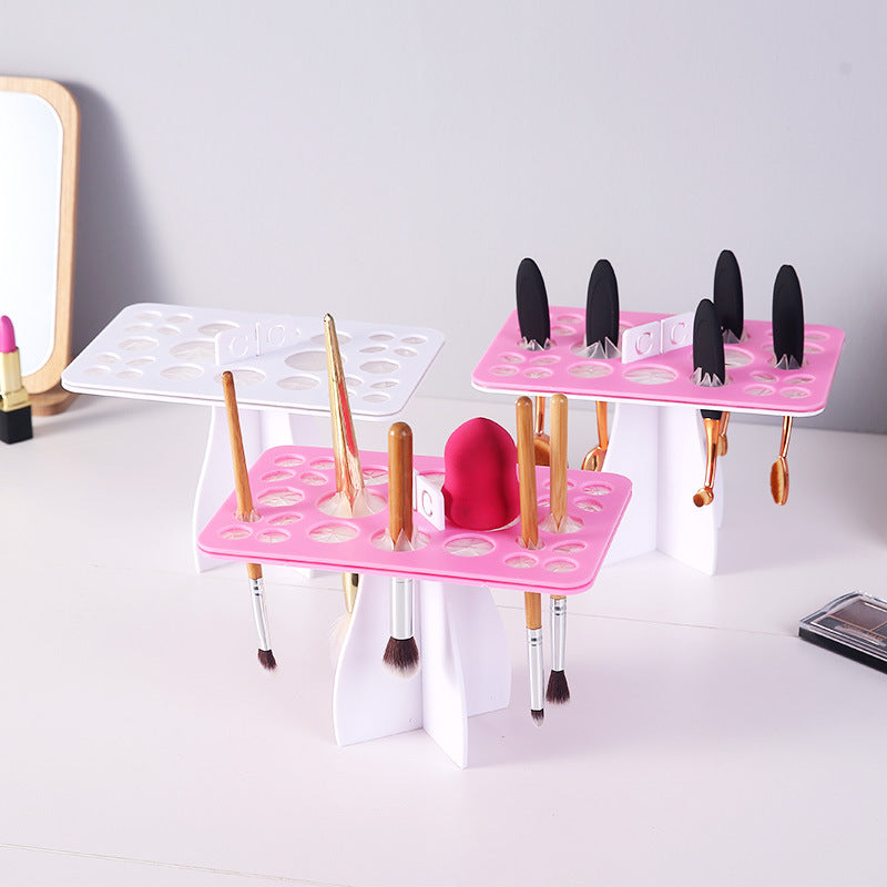 Support de séchage-rangement pinceaux de maquillage